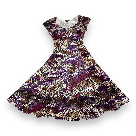 Komarov fit and flare crinkled polka dot wearable art dress